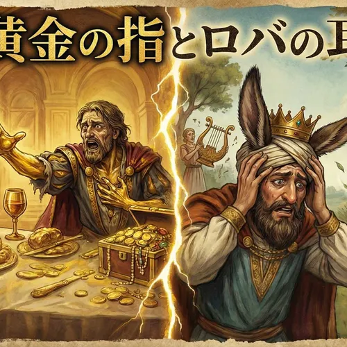 ミダス王とは｜黄金の手とロバの耳、二つの逸話を原典から解説