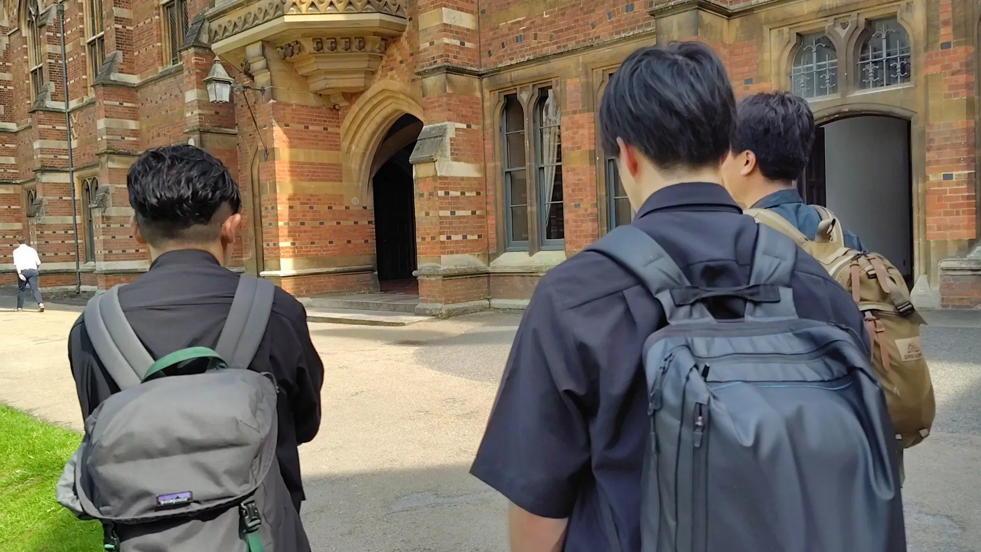 The three of us walking toward Keble College