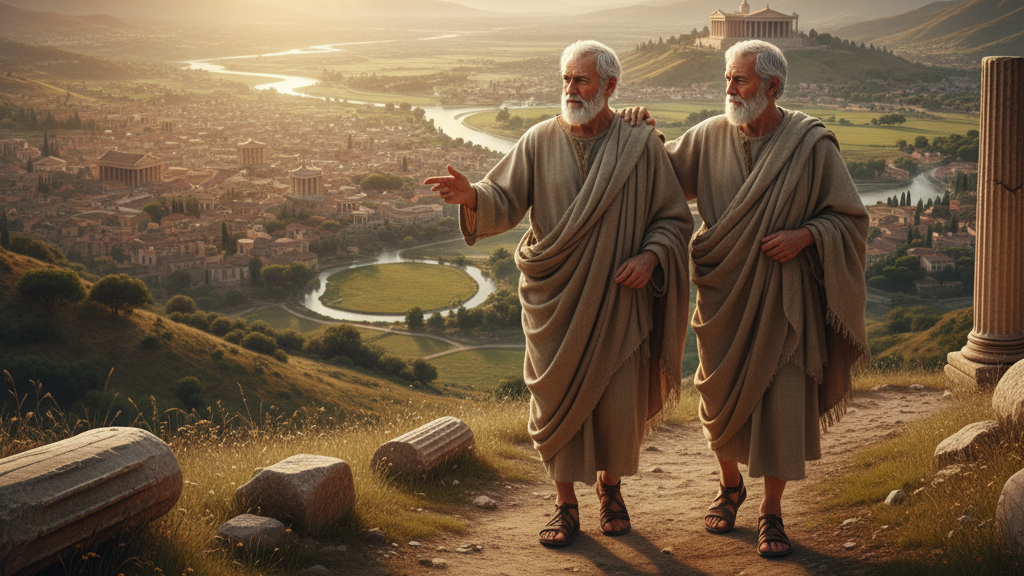 A photograph depicting friendship in ancient Rome and Greece