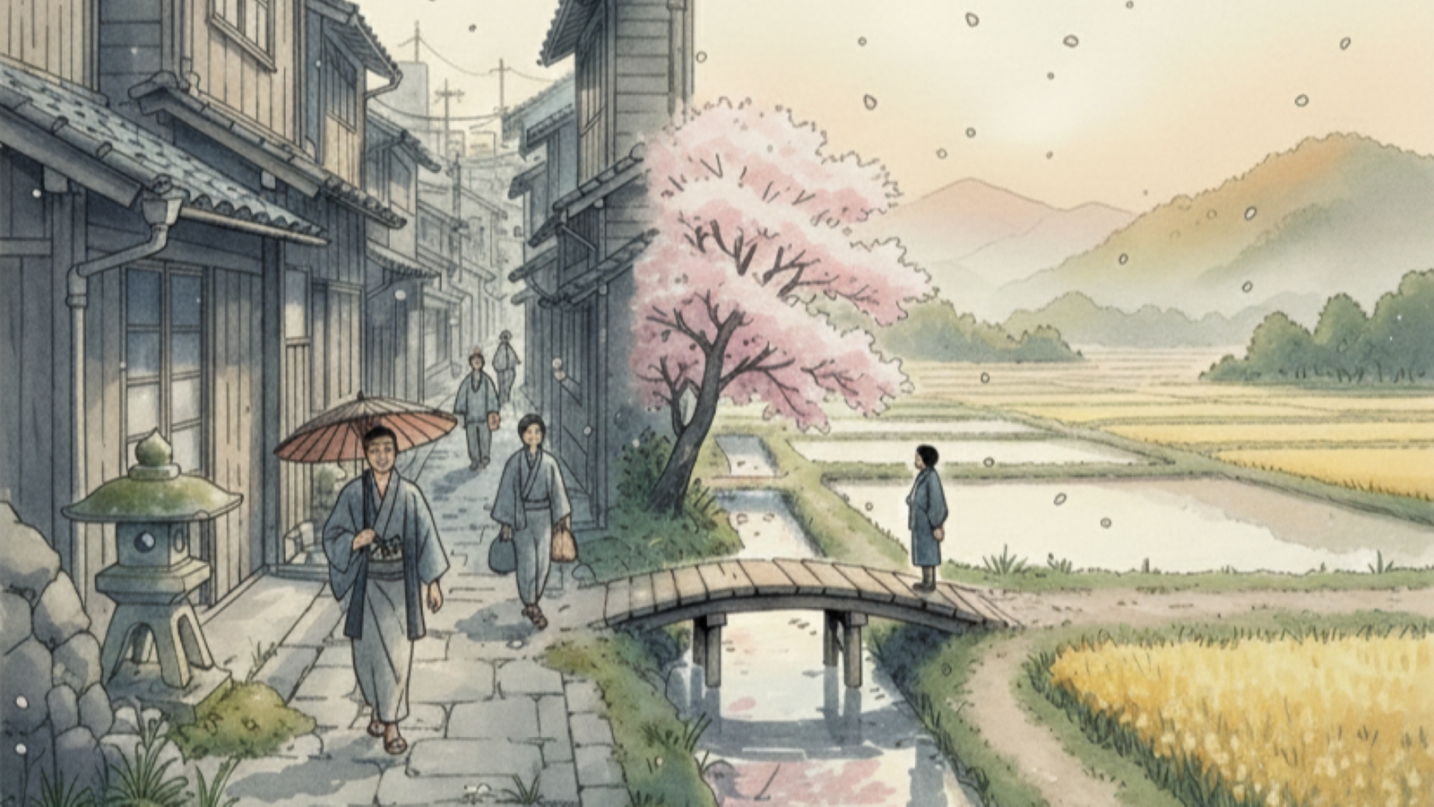 A photo of city and countryside